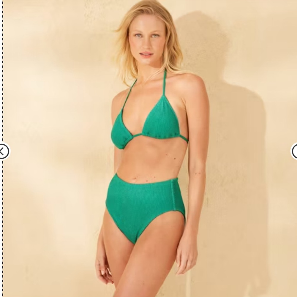Target share & shore Green Halter triangle Bikini Set top high waisted bottom
